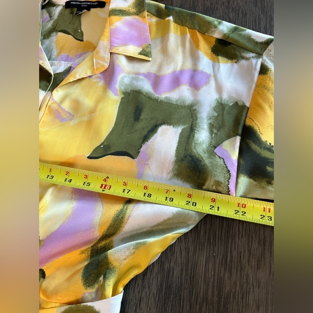 French Connection Long Shirt Dress Multicolor Abstract Print Size L New With Tag - Picture 6 of 12
